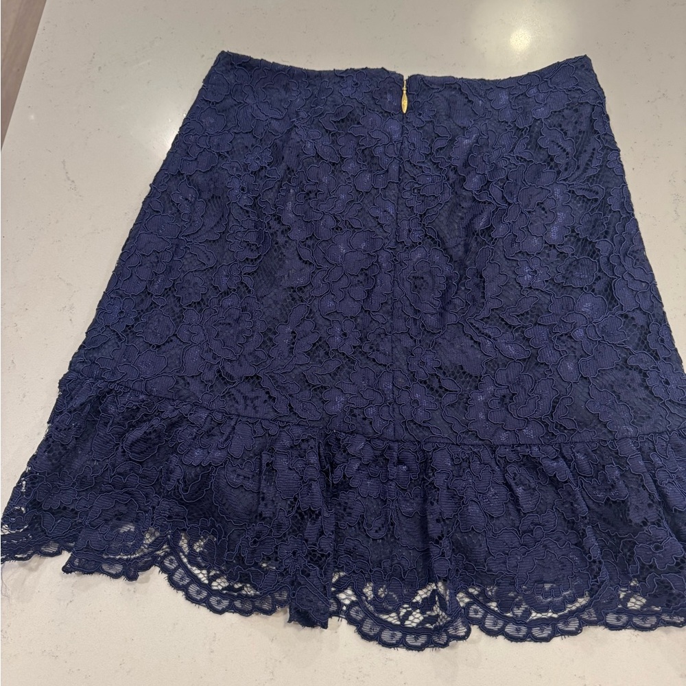 Draper James Navy Lace Pencil Skirt